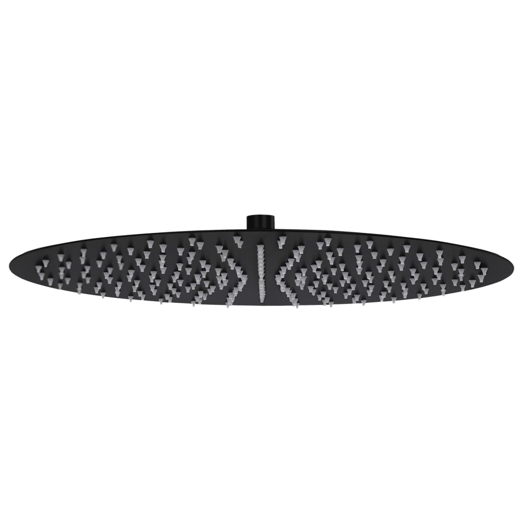 Vidaxl Pain Shower Head Round 40 cm en acier inoxydable noir