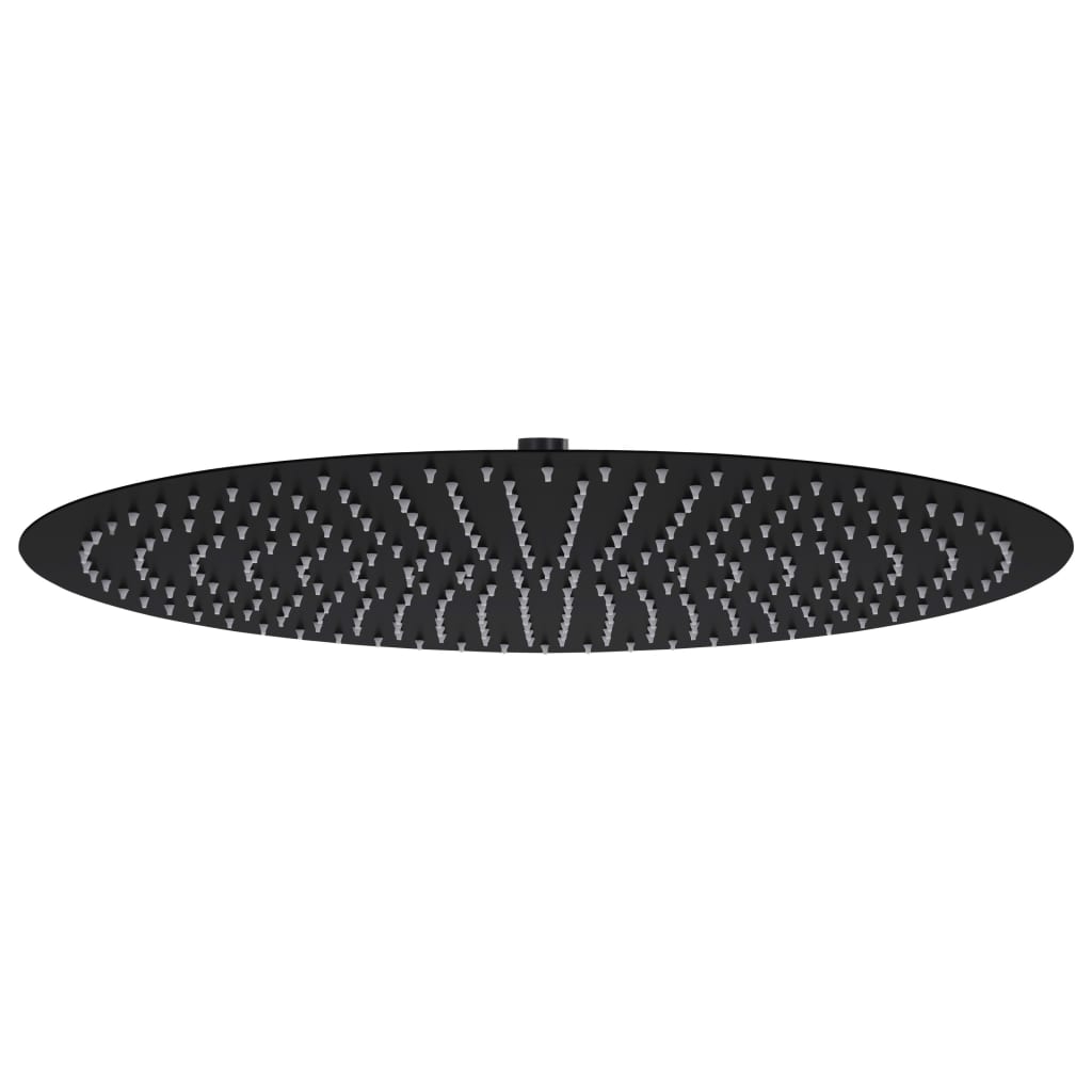 Vidaxl Pain Shower Head Round 50 cm en acier inoxydable noir