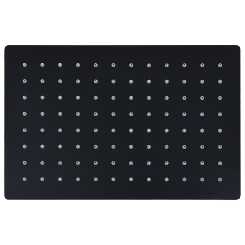 Vidaxl Rain Shower Head rectangular 30x20 cm en acier inoxydable noir