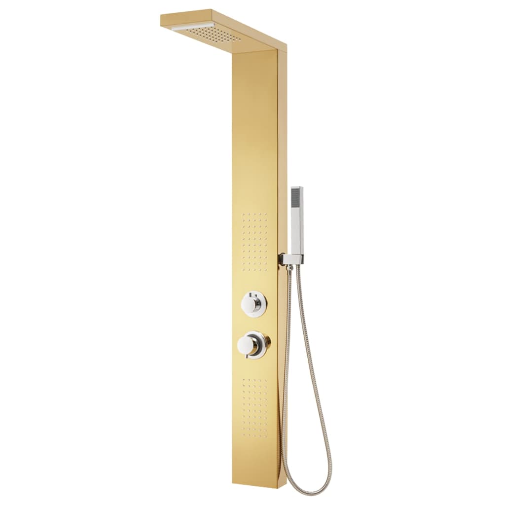 VidaXL shower panel system Stain -free steel 201 gold colored