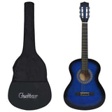 Vidaxl Guitar Classic nybegynner med Tas 3 4 36 Blue