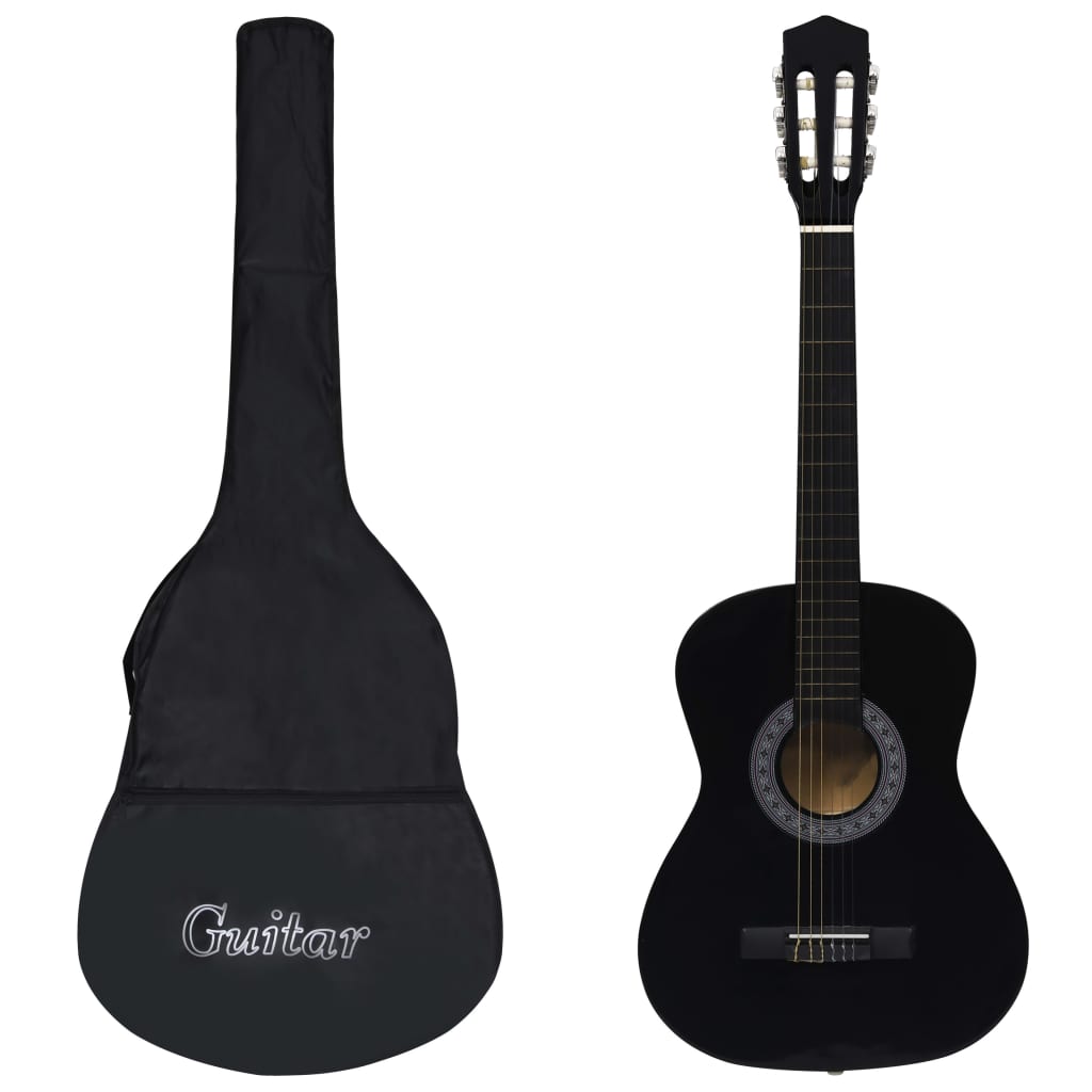 Vidaxl Guitar Classic Beginner avec tas 3 4 36 noir