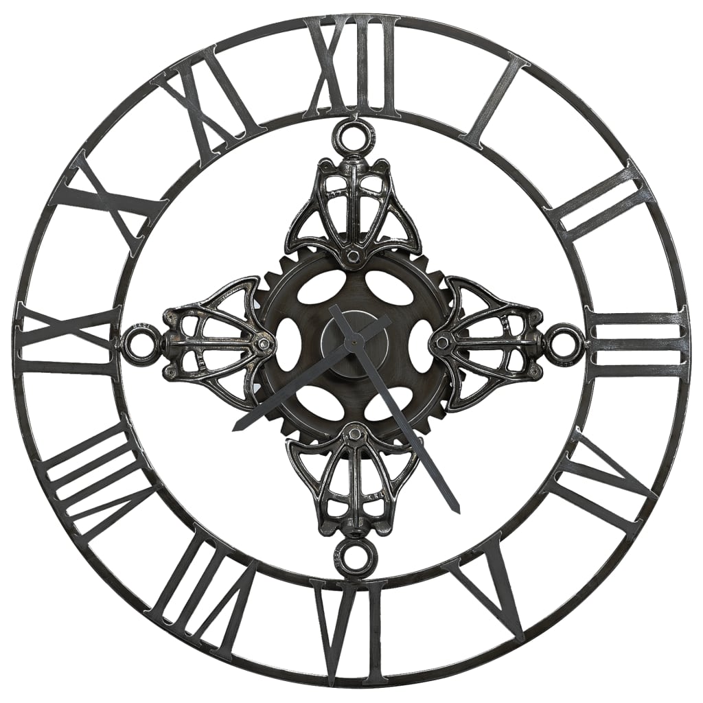 Vidaxl wall clock 78 cm metal silver colored