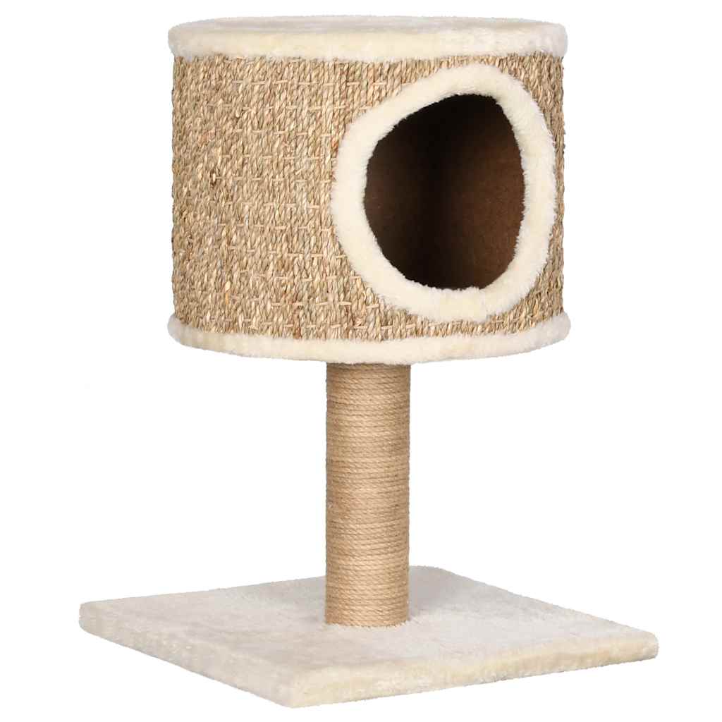 Vidaxl cat furniture with house and scratching post 52 cm seagrass