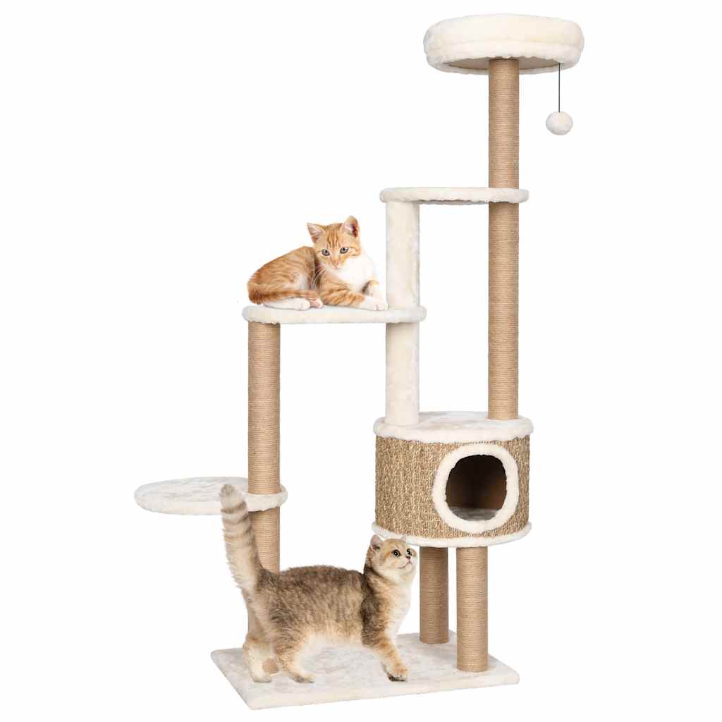 Vidaxl cat furniture with luxury pillow and scratching posts 148 cm seagrass