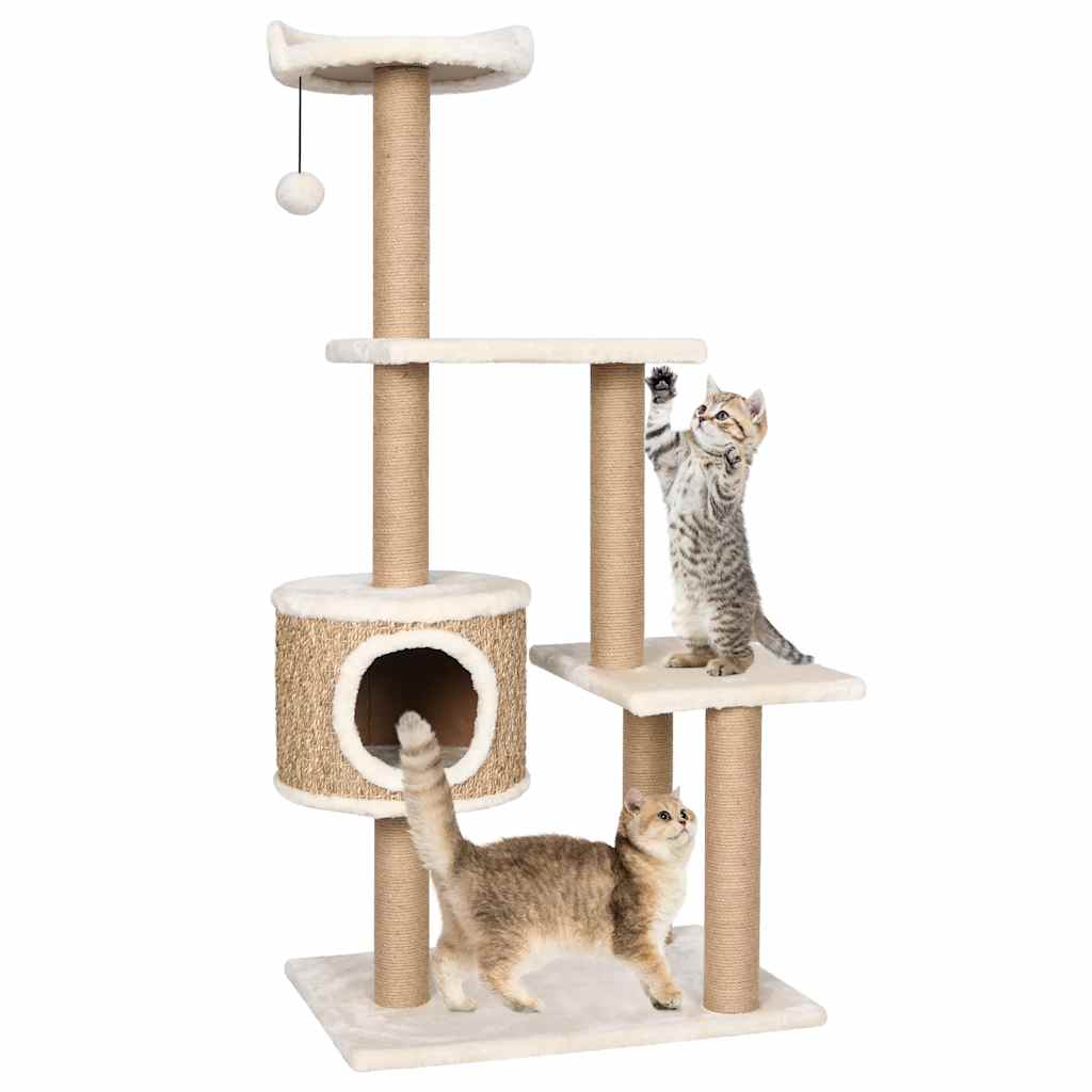 Vidaxl Cat Furniture z drapiącymi słupkami 123 cm trawy morskie