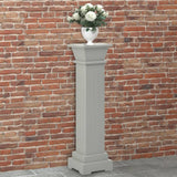 Vidaxl plantenstandaard klassieke zuil vierkant 17x17x66 cm mdf grijs