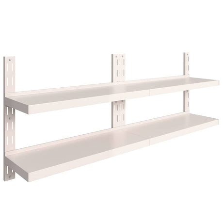 Vidaxl wandschappen zwevend 2-laags 2 st 200x30 cm roestvrij staal