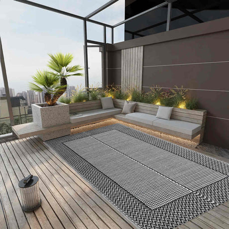 Vidaxl außerhalb des Teppichs Arakil 160x230 cm pp grau