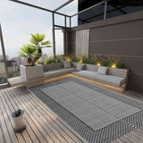 Vidaxl außerhalb des Teppichs Arakil 190x290 cm pp grau