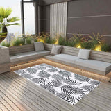 Vidaxl außerhalb des Teppichs Arakil 80x150 cm pp weiß und schwarz