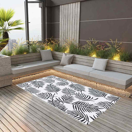 Vidaxl außerhalb des Teppichs Arakil 80x150 cm pp weiß und schwarz