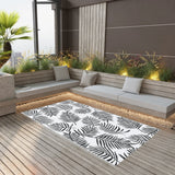 Vidaxl außerhalb des Teppichs Arakil 160x230 cm pp weiß und schwarz