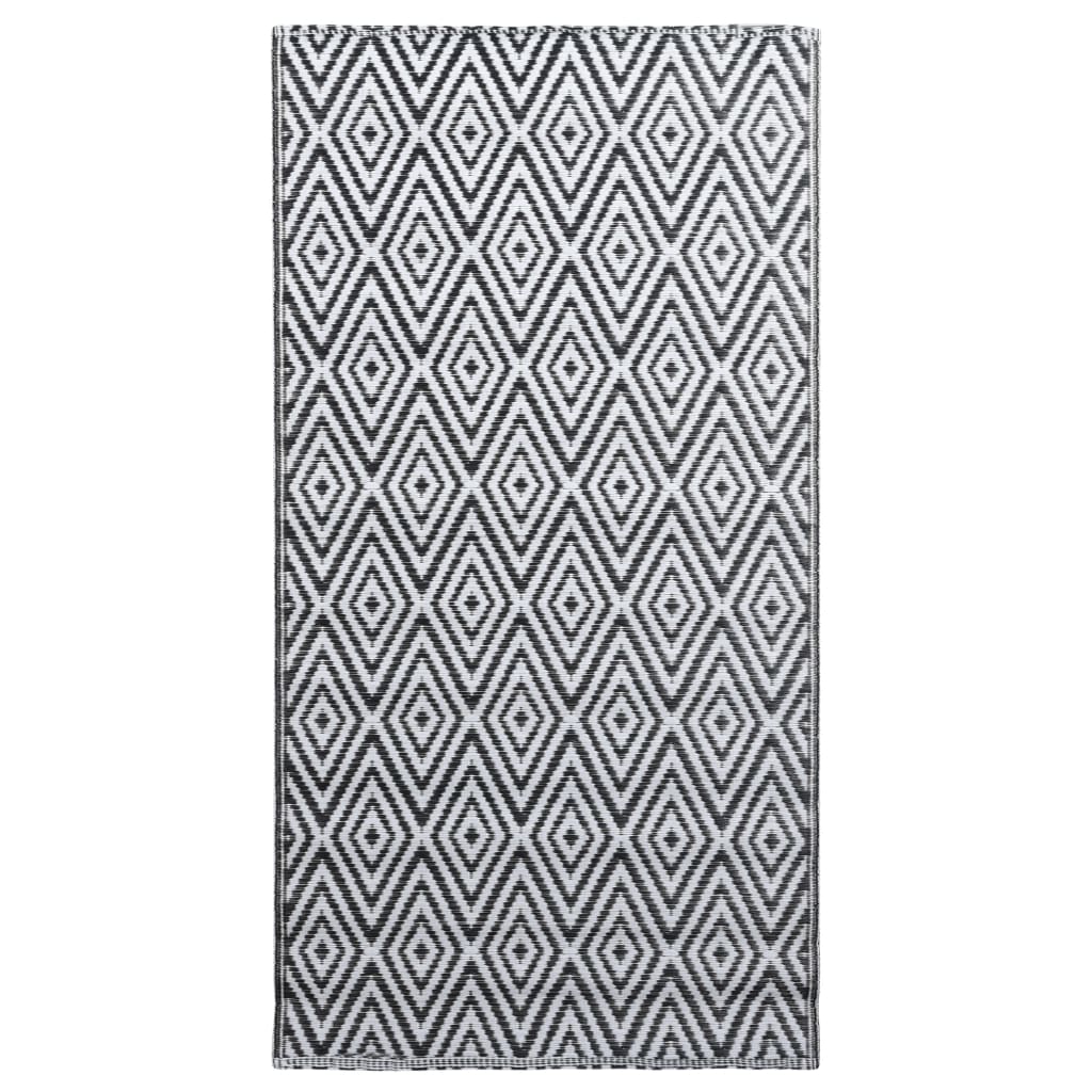 Vidaxl Extérieur Rug 80x150 cm pp blanc et noir