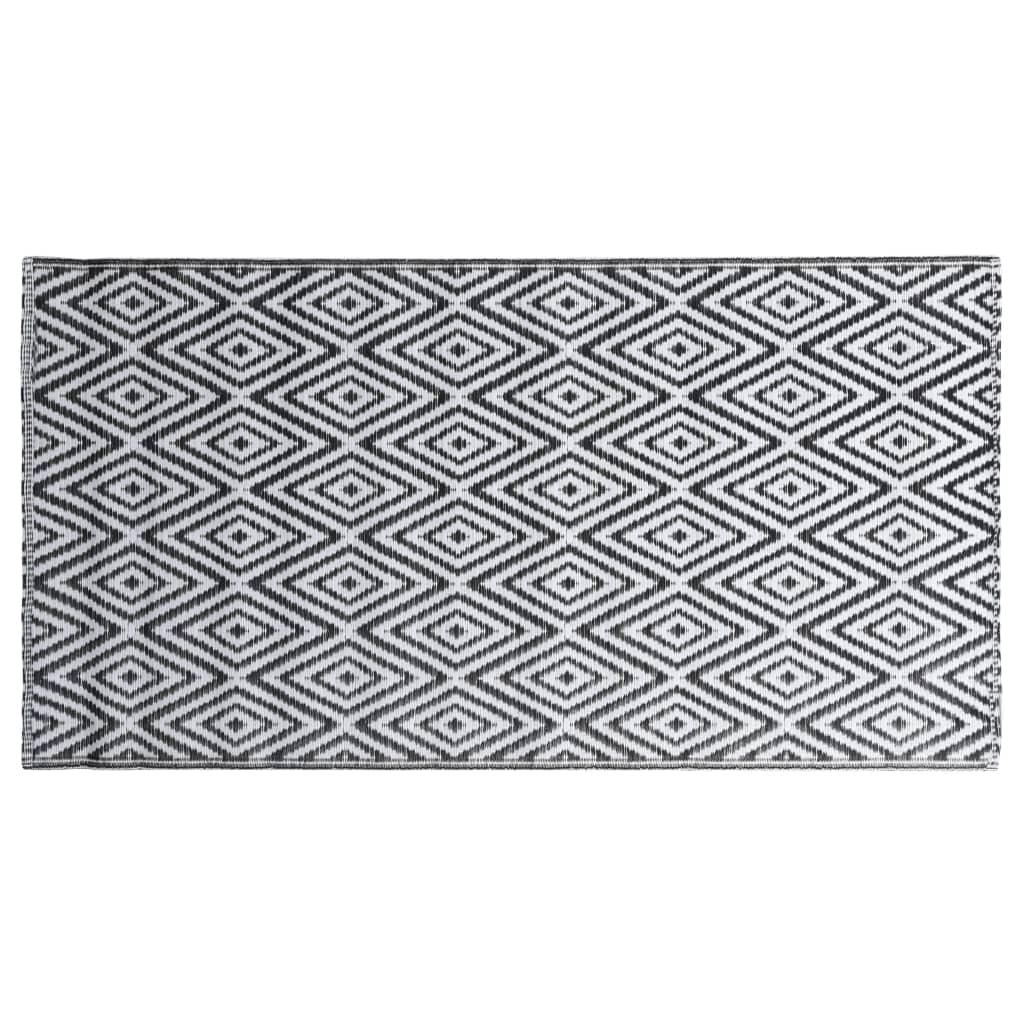 VIDAXL Outside Rug 80x150 cm pp weiß und schwarz