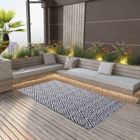 Vidaxx Outdoor-Teppich Arakil 80x150 cm PP weiß und schwarz