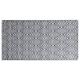 VidaXL outside rug Arakil 120x180 cm pp white and black