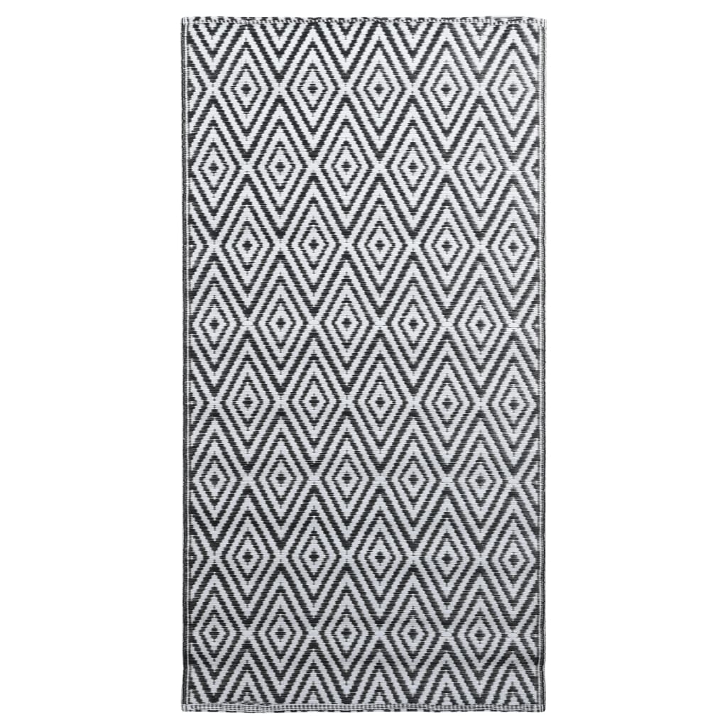 Vidaxl extérieur tapis arakil 160x230 cm pp blanc et noir