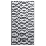 VidaXL outside rug 190x290 cm pp white and black