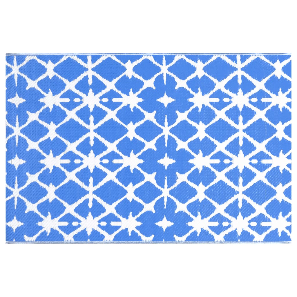 VidaXL outside rug 80x150 cm pp blue and white