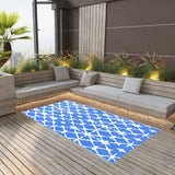 Vidaxl extérieur tapis Arakil 80x150 cm pp bleu et blanc