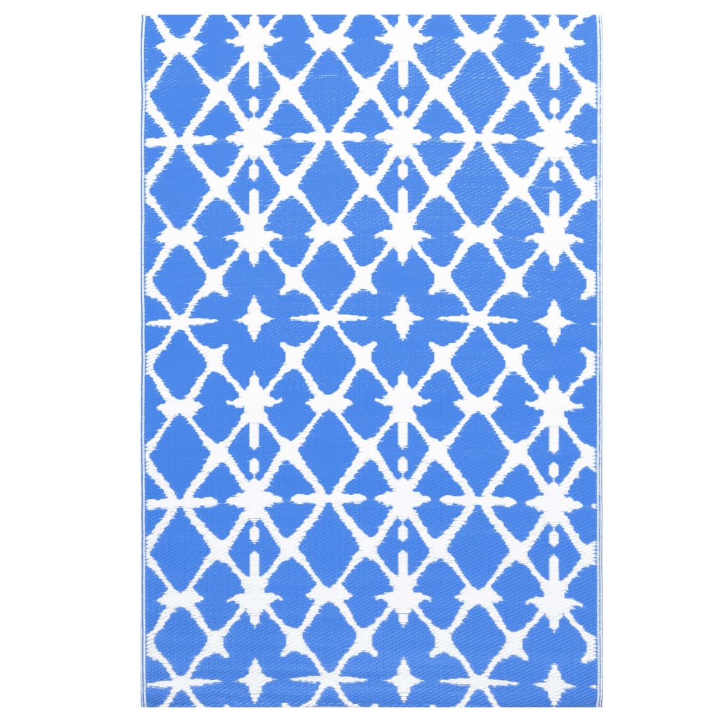 VidaXL outside rug 120x180 cm pp blue and white