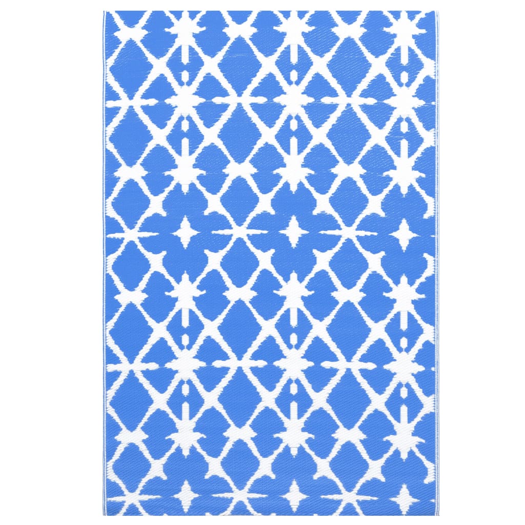 Vidaxl buitenkleed arakil 190x290 cm pp blauw en wit