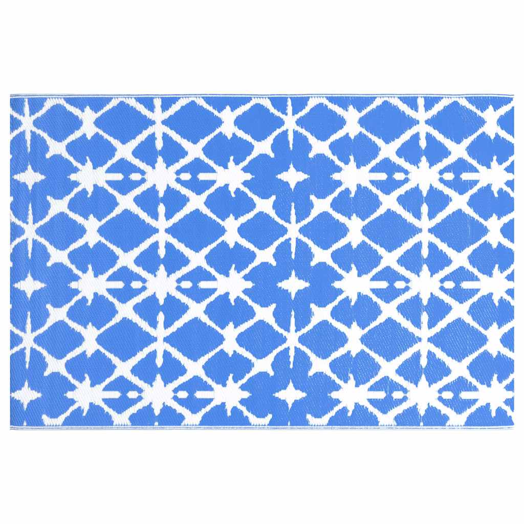 Vidaxl außerhalb des Teppichs Arakil 190x290 cm pp blau und weiß