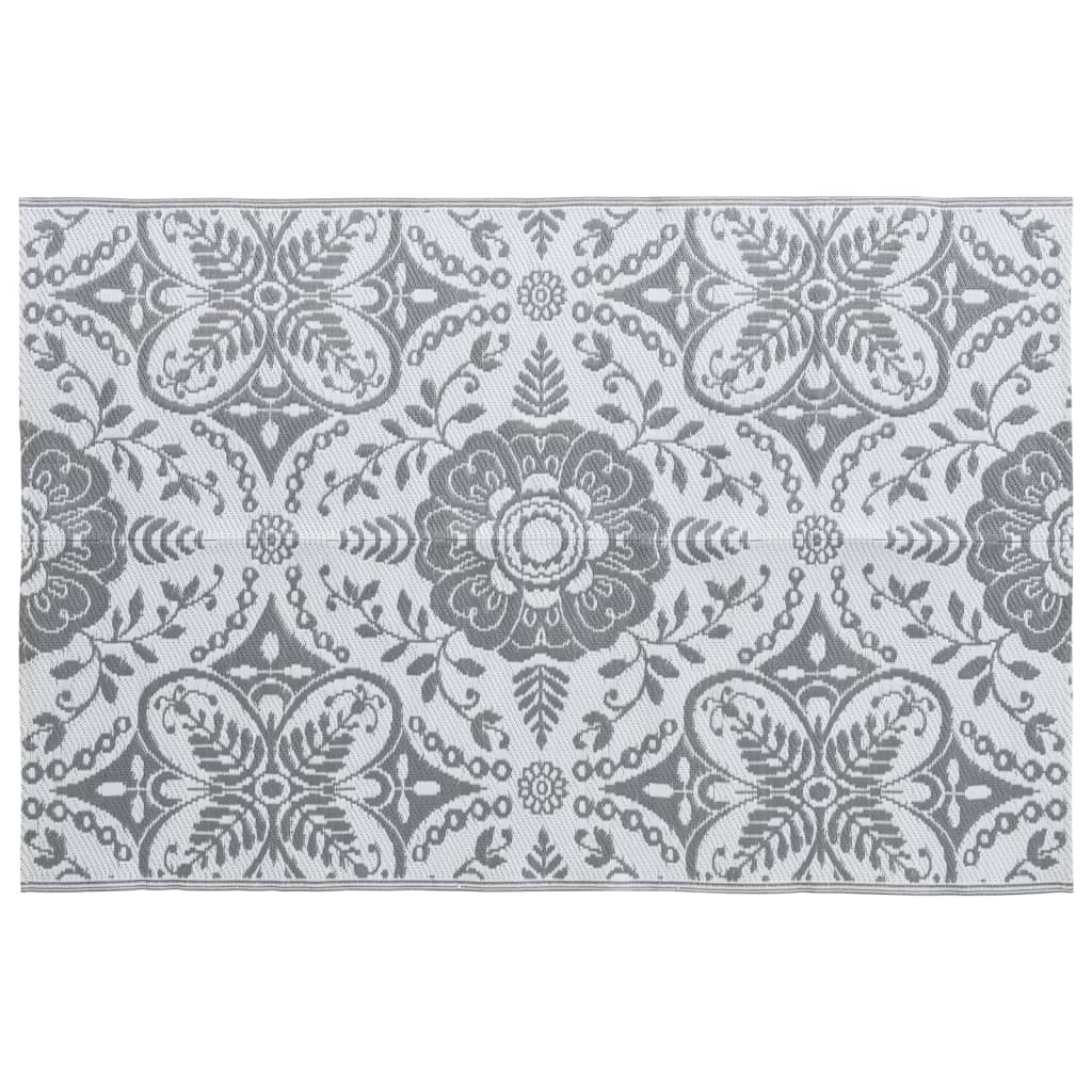 Vidaxl afuera de la alfombra 190x290 cm pp gris claro