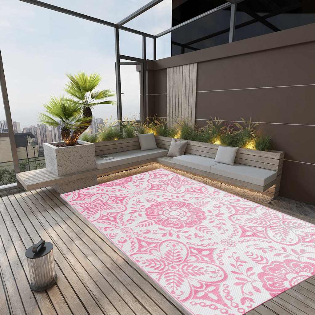 Vidaxl außerhalb des Teppichs Aakil 160x230 cm pp Pink