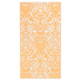 Vidaxl außerhalb des Teppichs Arakil 80x150 cm PP Orange und Weiß