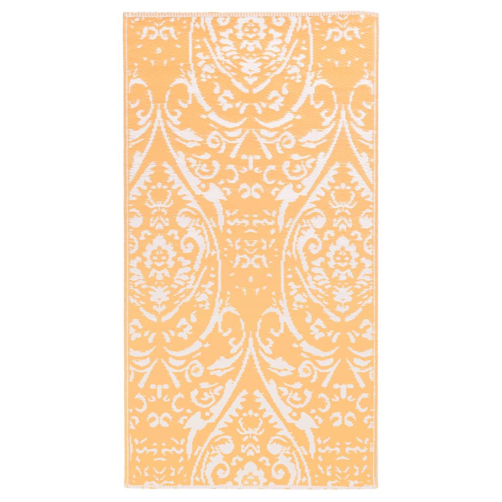 Vidaxl afuera de la alfombra Arakil 80x150 cm PP naranja y blanco