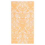 Vidaxl afuera de la alfombra Arakil 80x150 cm PP naranja y blanco