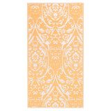 Vidaxl außerhalb des Teppichs Arakil 120x180 cm PP Orange und Weiß