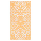 Vidaxl außerhalb des Teppichs Arakil 120x180 cm PP Orange und Weiß