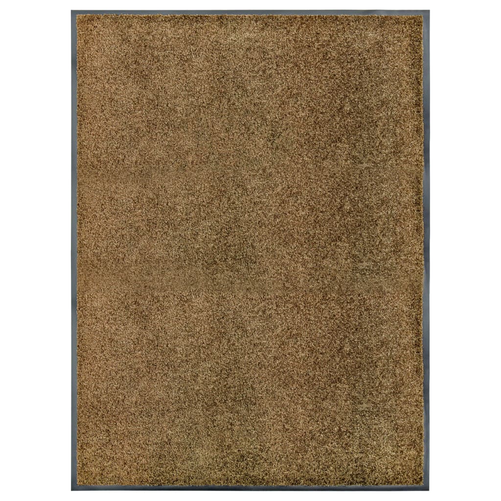 Vidaxl DOORMAT lavable 90x120 cm brun