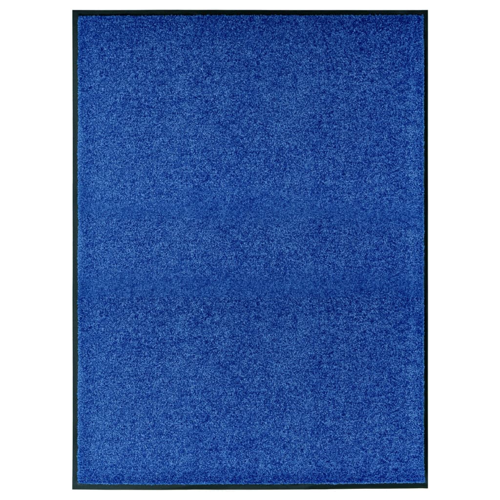 VidaXL Deurmat wasbaar 90x120 cm blauw