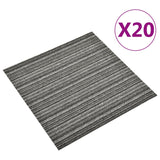 Baldosas de alfombra Vidaxl 20 st 5 m² 50x50 cm de antracita rayada