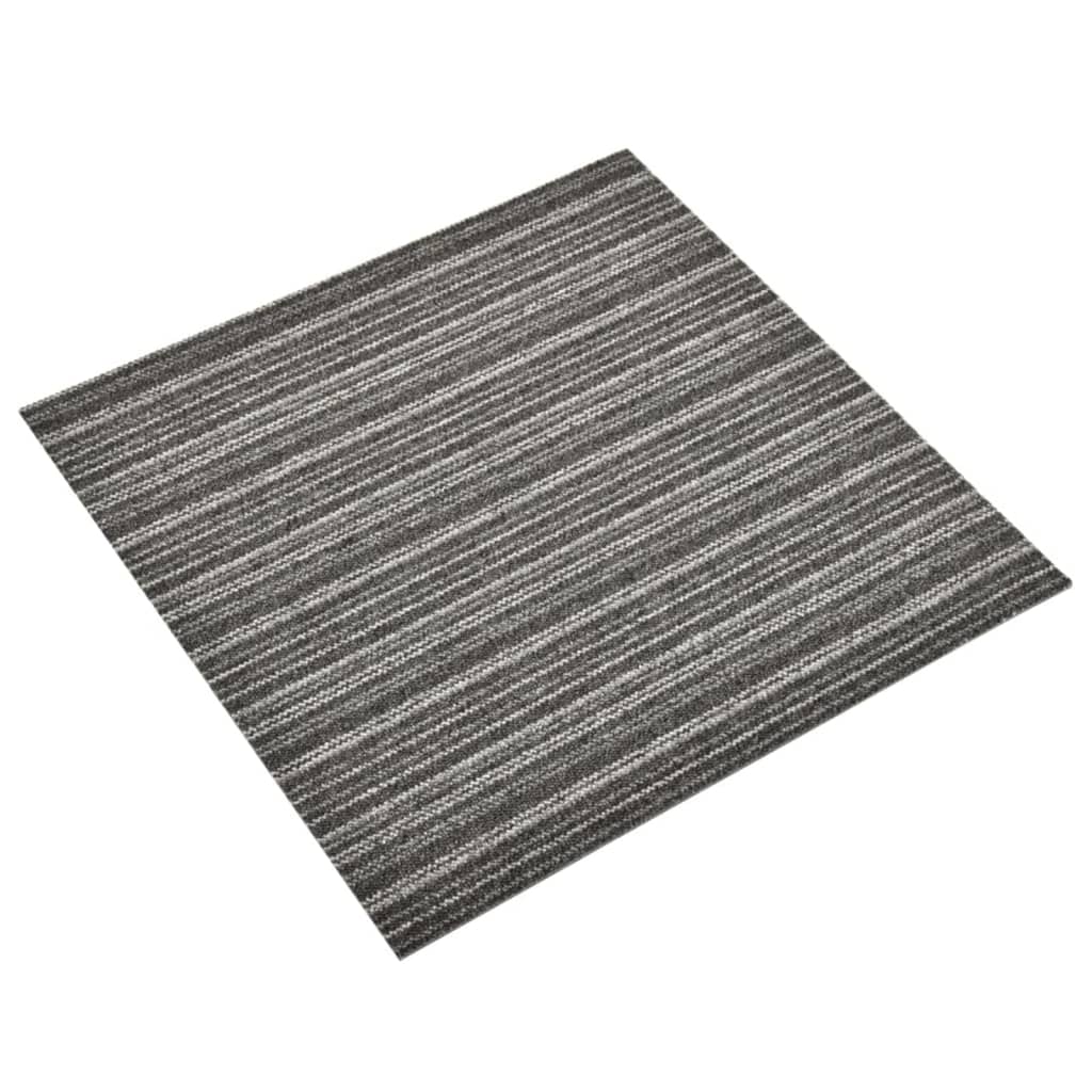 Vidaxl Teppech Tiles 20 st 5 m²s 50x50 cm gestreift Anthracit