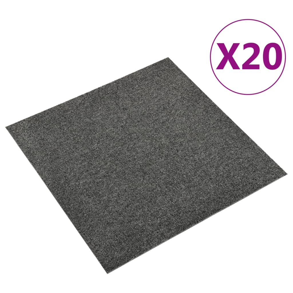 Piastrelle di moquette Vidaxl 20 st 5 m² 50x50 cm antracite