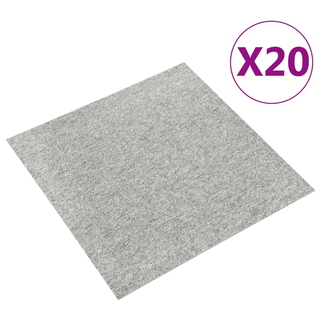 Vidaxl Carpet tiles 20 st 5 m² 50x50 cm light gray