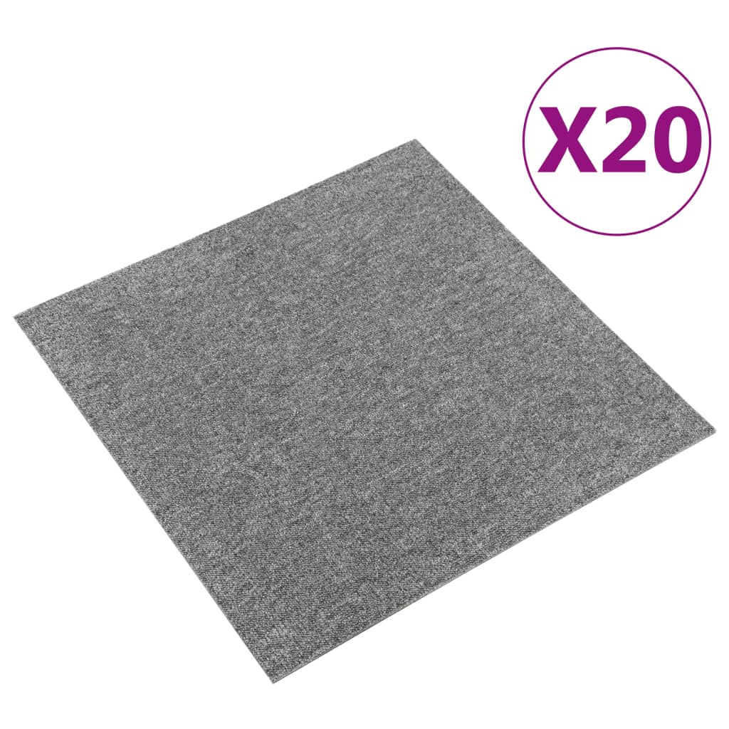 Vidaxl Carpet tiles 20 st 5 m² 50x50 cm gray