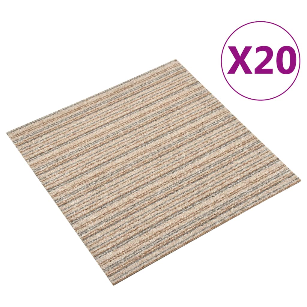 Carreaux de moquette vidaxl 20 mT 5 m² 50x50 cm beige rayée