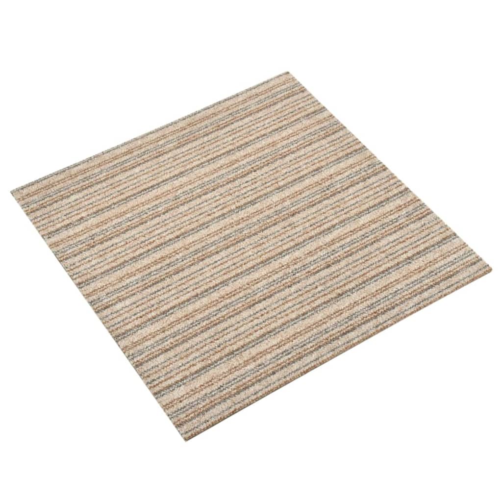 Vidaxl teppefliser 20 m² 50x50 cm stripete beige