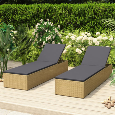 Vidaxl ligbed poly rattan bruin en donkergrijs