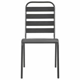 Vidaxl tuinstoelen 4 st gelat ontwerp staal donkergrijs