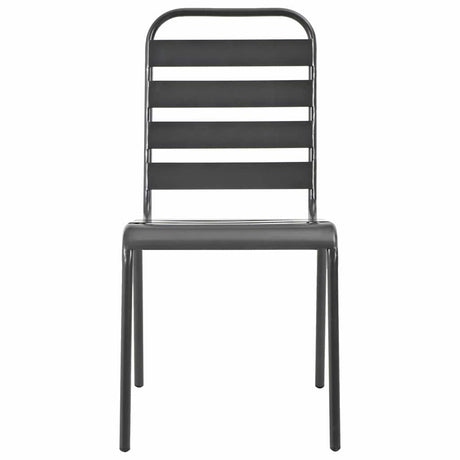 Vidaxl tuinstoelen 4 st gelat ontwerp staal donkergrijs