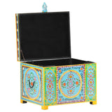 Vidaxl storage box hand painted 50x40x40 cm solid mango wood