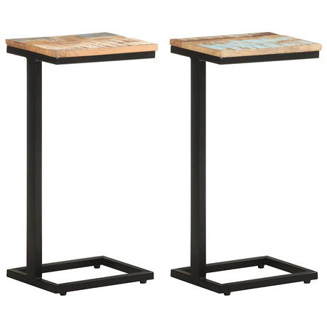 Vidaxl bijzettafels 2 st 31,5x24,5x64,5 cm massief gerecycled hout