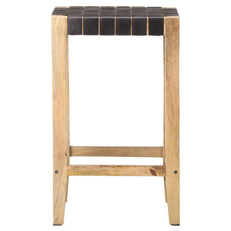 Vidaxl barkrukken 2 st echt leer 75 cm zwart